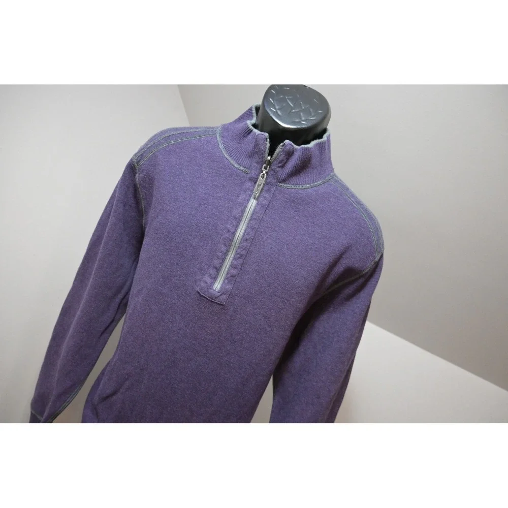 Tommy Bahama Quarter Zip Pullover Sweater Reversible Mens XL Purple Excellent